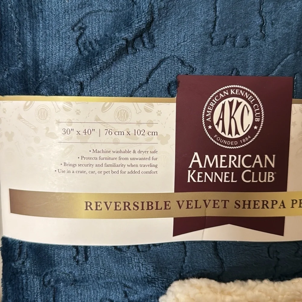 American Kennel Club Premium Velvet Sherpa Pet‎ Blanket  | NWT
